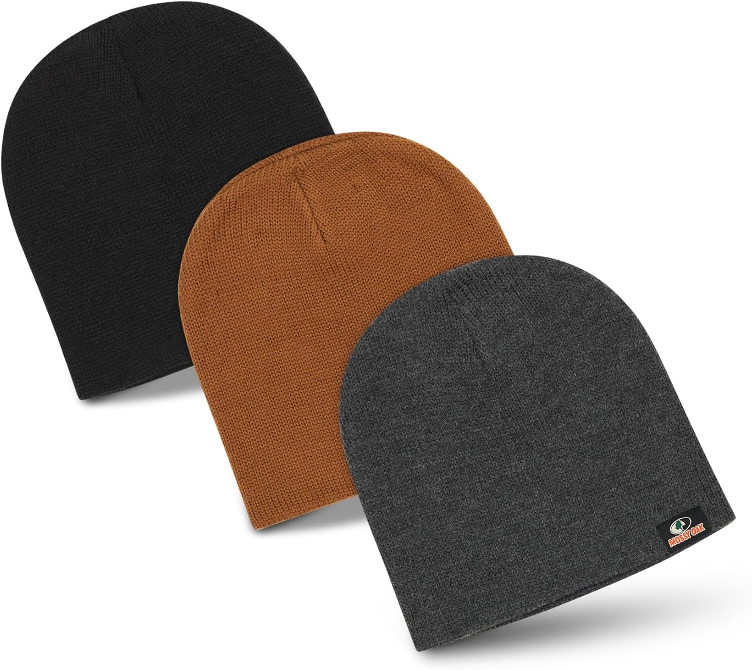 Mossy Oak Men’s Rib Knitted Hats – Warm and Cozy Beanie Hat – Men Winter Hat