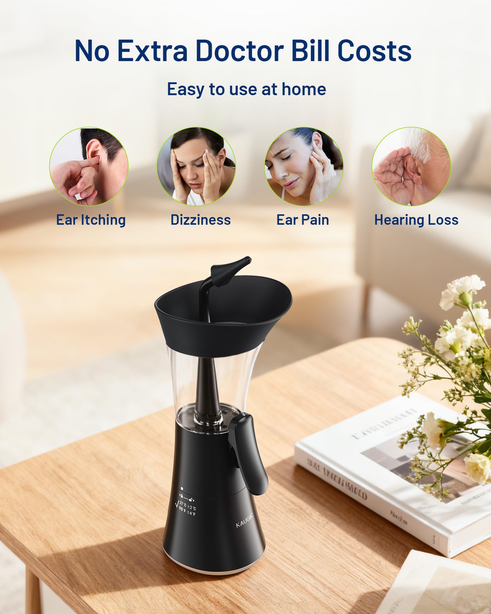 Upgraded Manual Ear Wax Removal Kit, 2-in-1 Water Tank Ear Irrigation Flushing System - Ergonomic Effort-Saving Button, One-Hand Operation, Soft Silicone Tips, Safe & Comfortable for Home Use