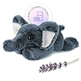 2 LB Heatable & Coolable Grey Elephant Weighted Stuffed Animals | Microwavable Heating Pad for Relieve Stress Soothing & Relaxation | Lavender Scented Plush Toys for Adults and Children