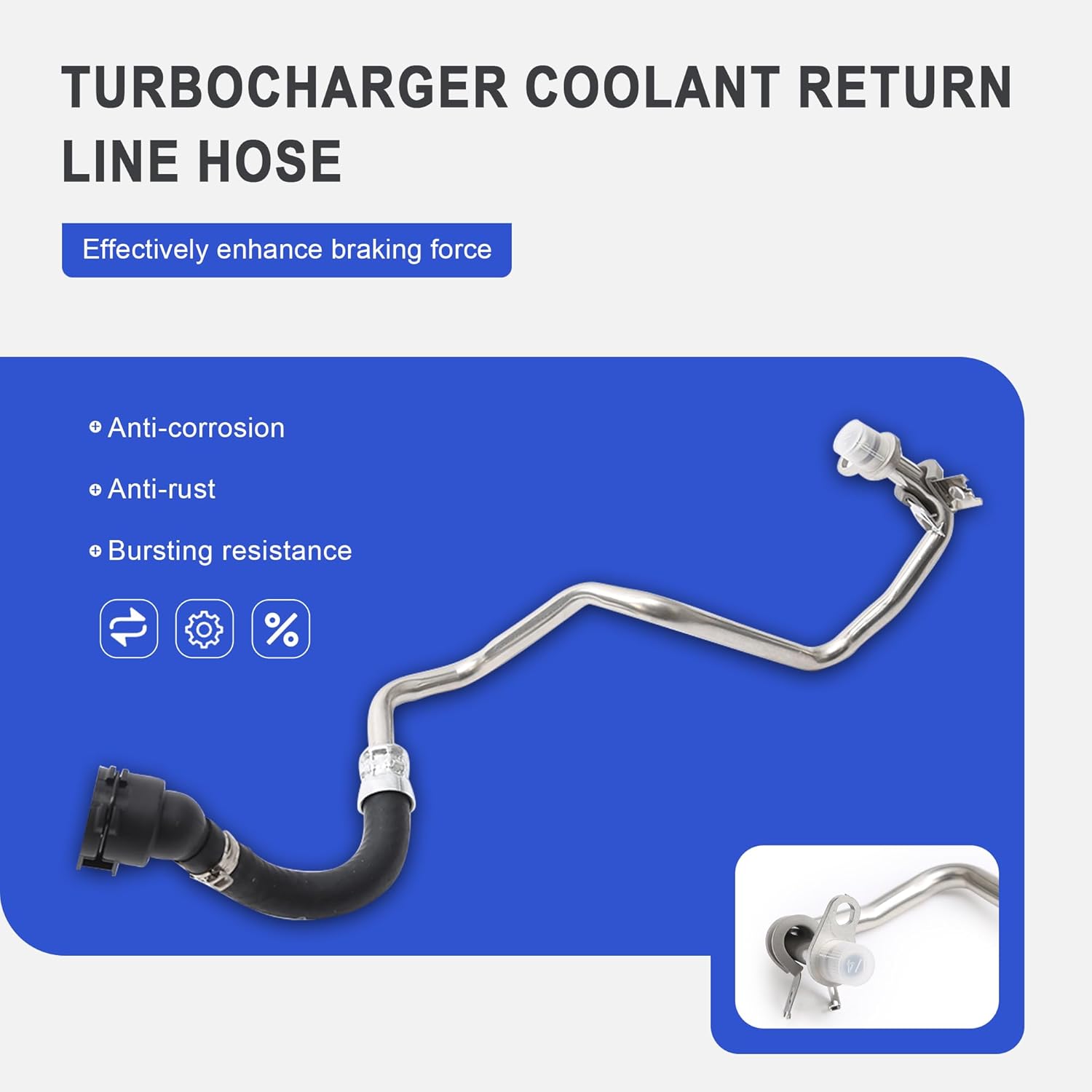 11538854735 11537643226 Turbocharger Coolant Return Line Hose Compatible with 2.0T BMW 120i 220i 225i 320i 420i 630i 730Li X4 F20 F23 F22 F34 F31 F36 F33 F32 G32 G12
