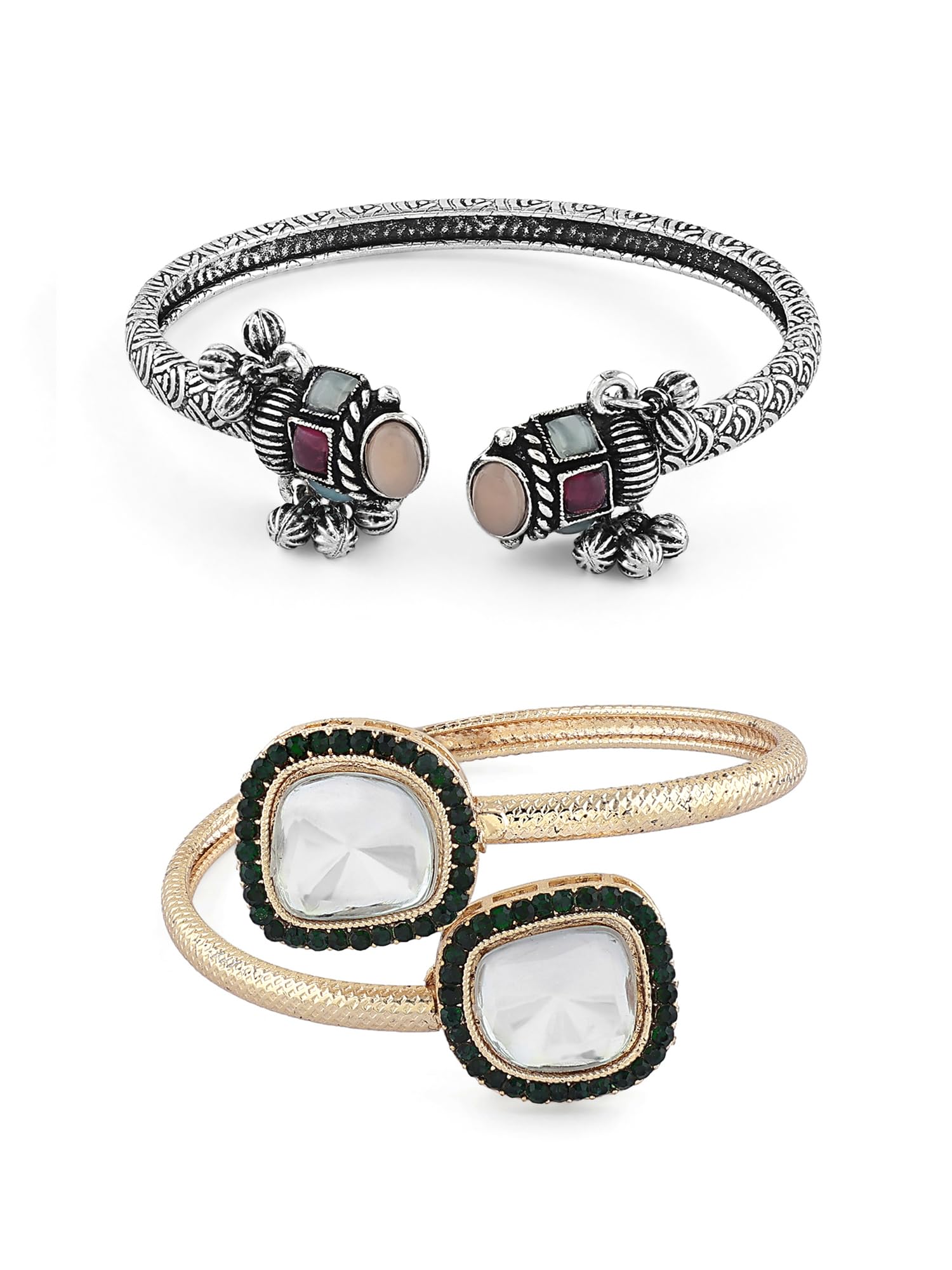 ZAVERI PEARLS Combo of 2 Multicolor Dazzling Stones Fusion Wear Bracelets For Women-ZPFK18337 (B0D7VJ3LW6) Amazon Price History, Amazon Price Tracker