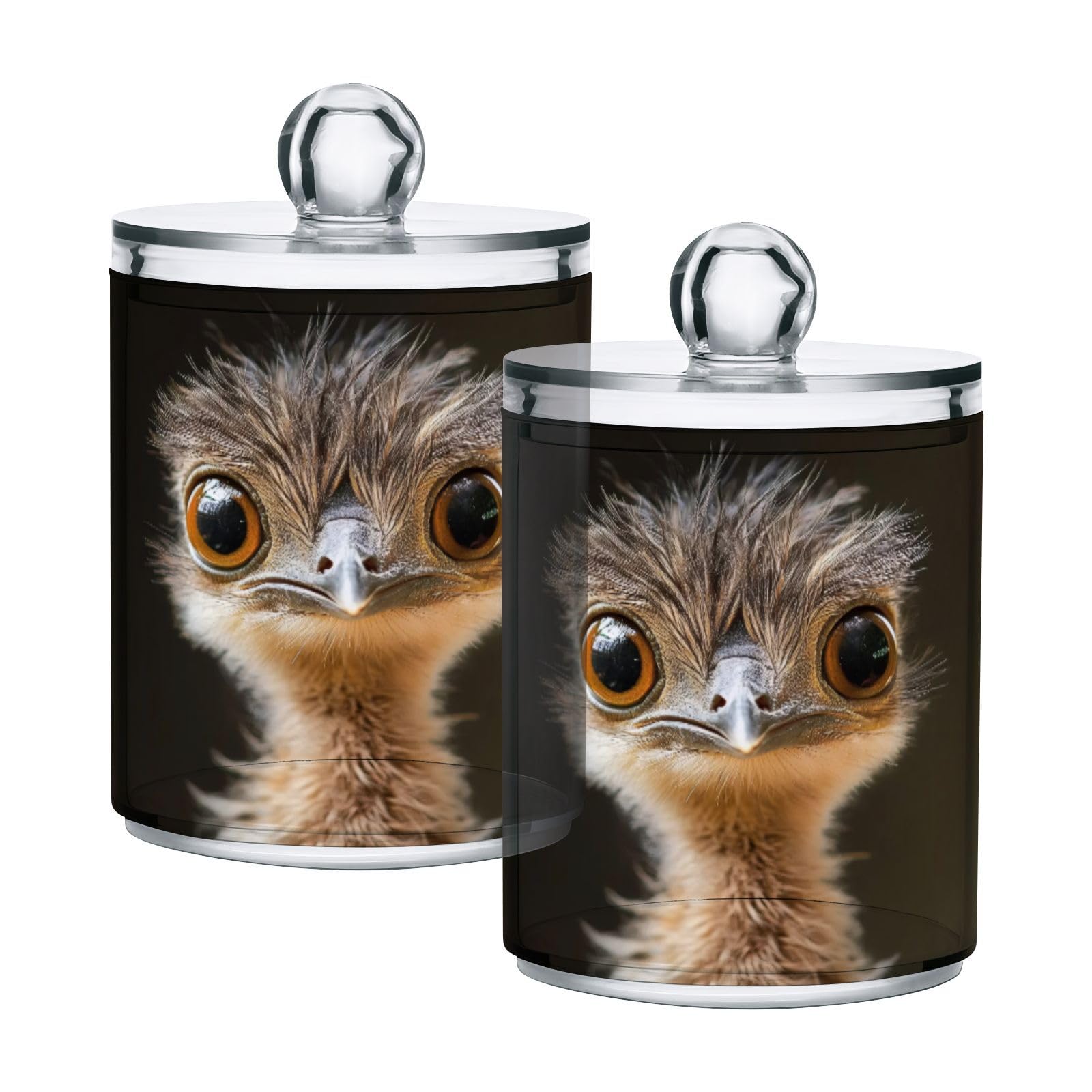 Amazon.com: Msyxl 2 Pack Ostrich Pattern Apothecary Jars with Lid 