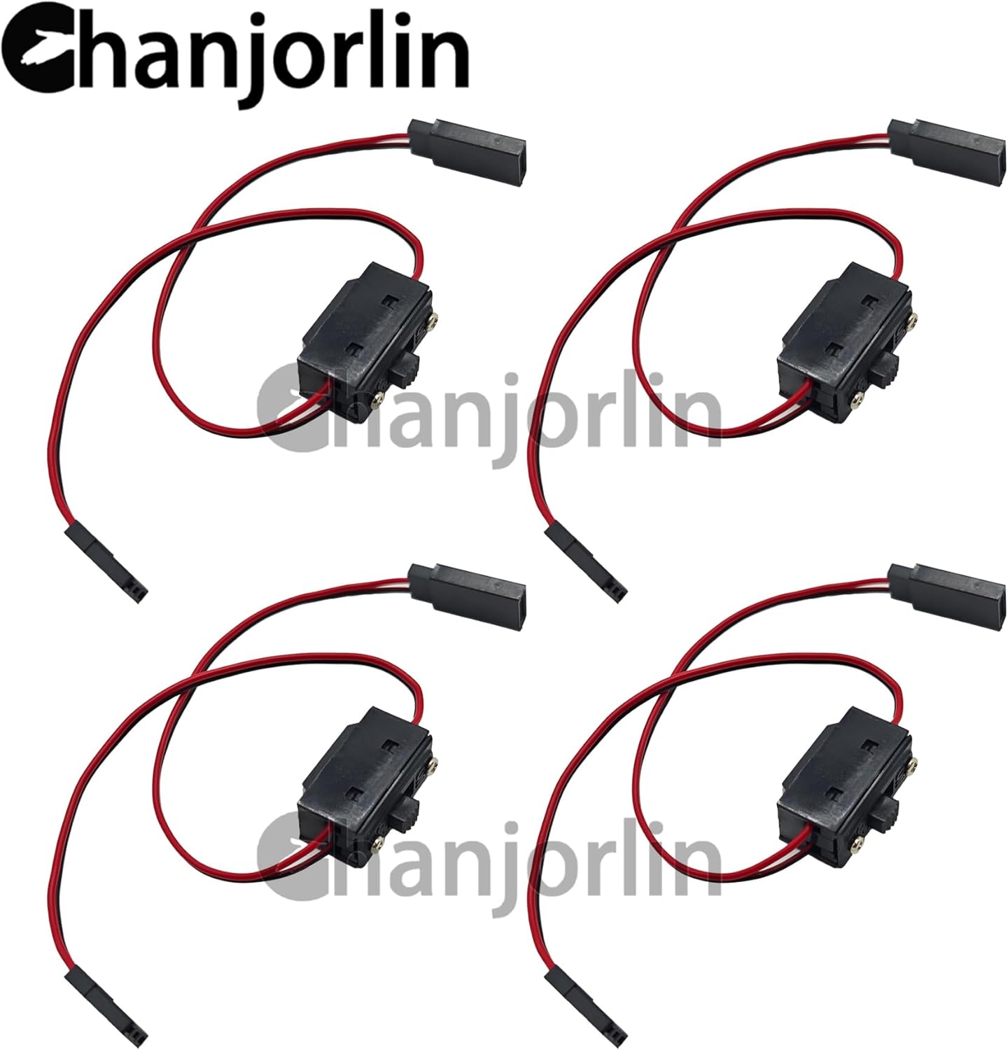 4 Pack RC Car On/Off Switch JR Futaba Style 2 Way Power with Power Switch For 1/10 1/8 1/12 1/16 Crawler Buggy Off Road Truck Car Traxxas Rc4wd Tamiya Axial Drone Airplane Boat