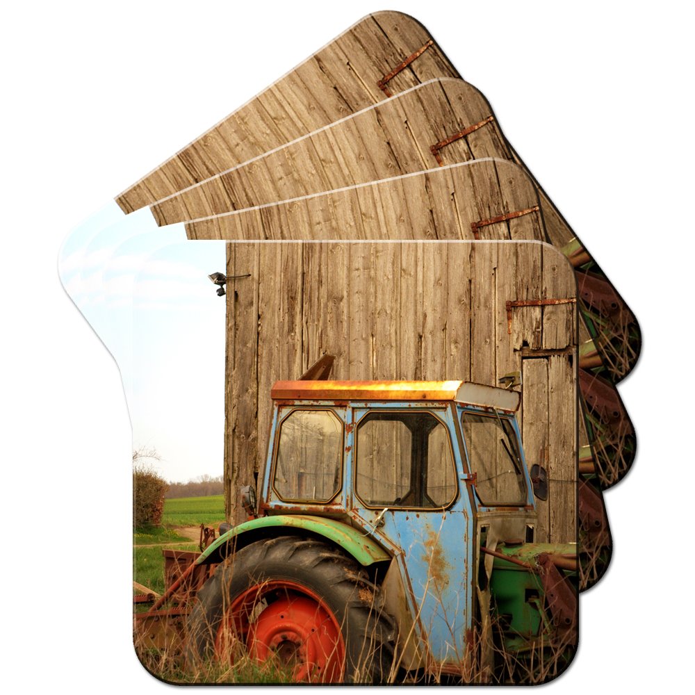 Fancy A Snuggle Vintage Farming Scene With Tractor Coaster/Pack of Coasters