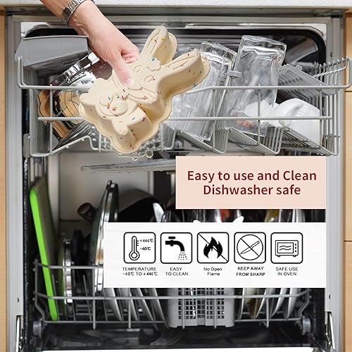 Miniatura 4 de Dootafy Smores Mold - Paquete de 3 moldes cuadrados de silicona para magdalenas, molde de galletas cubiertas de chocolate, moldes de barra de