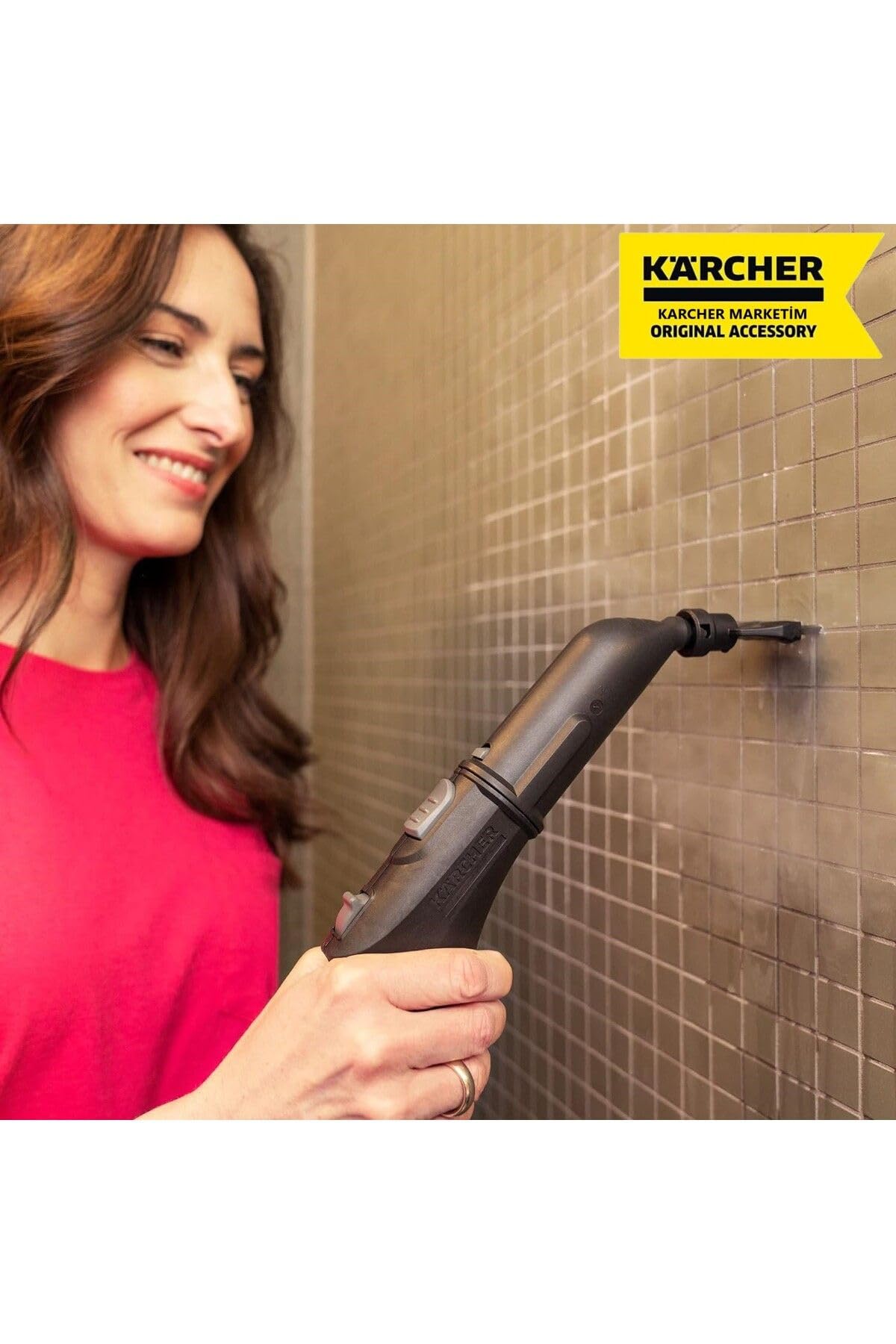 Kärcher Nettoyeur Vapeur SC 2 Deluxe, Surface : 75m², Réservoir : 1 l, Pression Vapeur : 3,2 bar, Temps Préchauffage : 6,5 min, Puissance : 1 500 W, Set de Nettoyage de Sol EasyFix & 3 buses