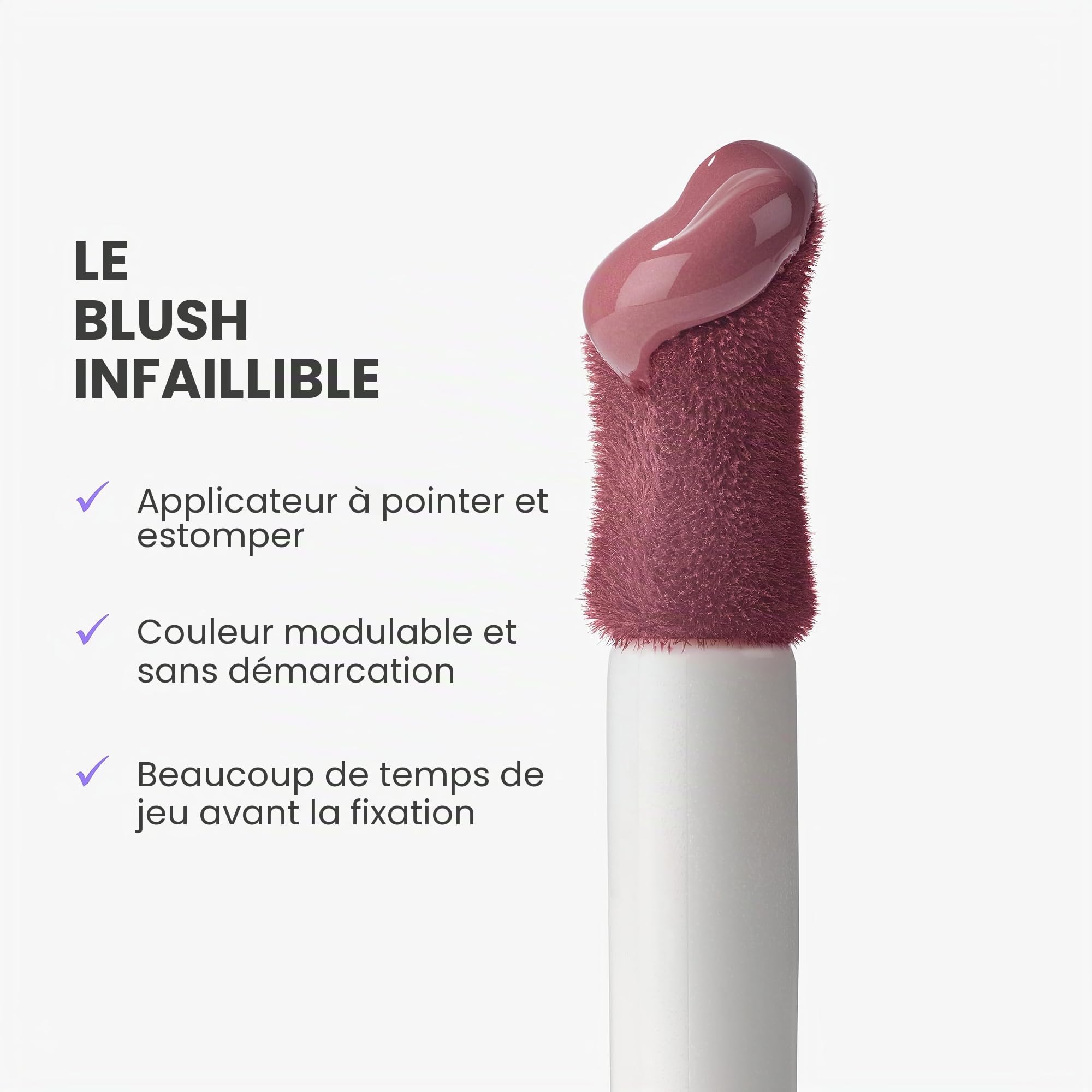 Teinte blush liquide Wonderskin - Blush longue tenue, sans transfert | Ce fard à joues liquide sans transfert, rose lilas, offre une couleur légère et modulable qui tient toute la journée.