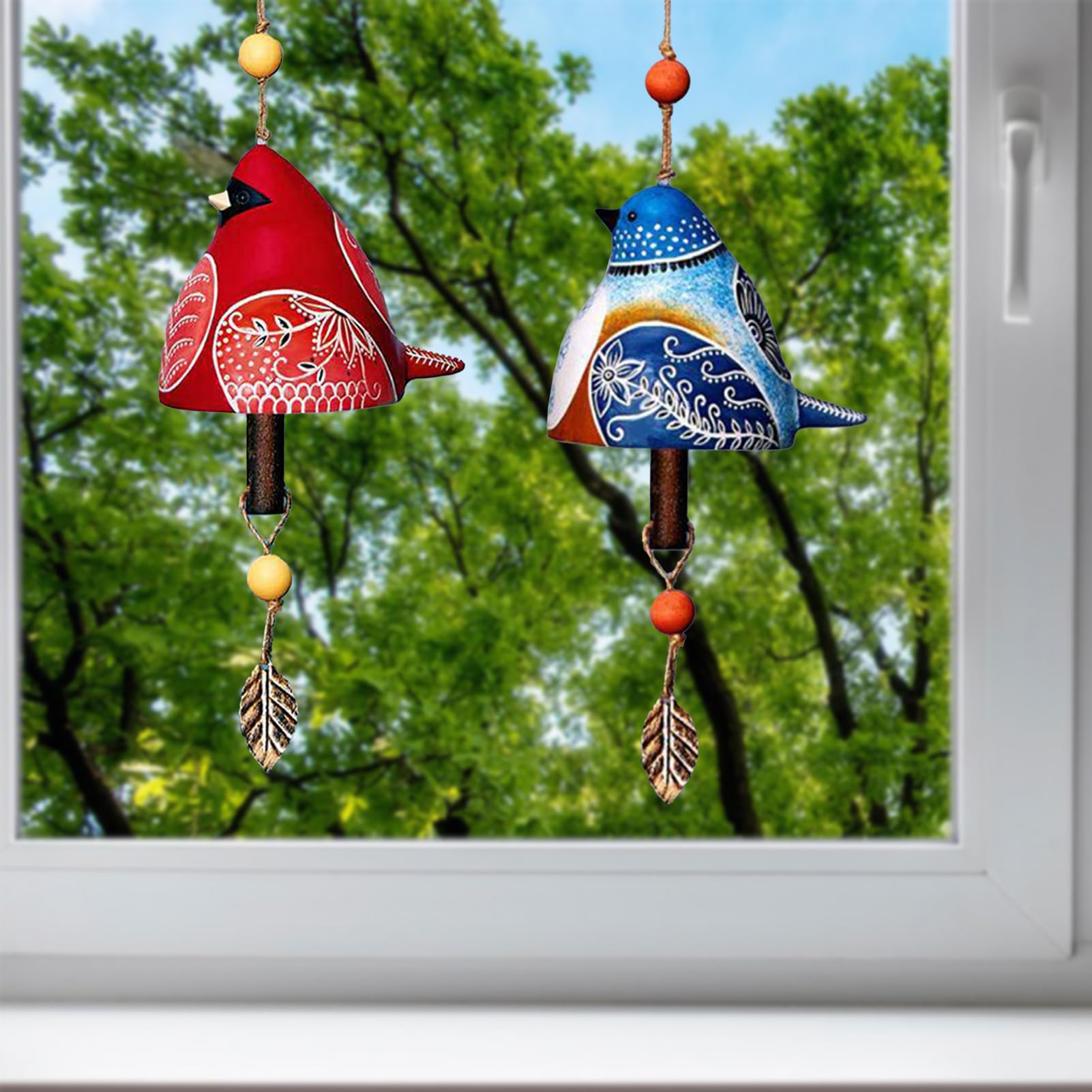 Carino scacciaspiriti in ceramica con uccellini, per esterni e interni, scacciapensieri commemorativi con toni melodici rilassanti, regali per la mamma, giardino, patio, balcone, decorazione