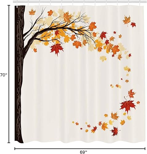 Vista 237 de Ambesonne, cortina de ducha cuatro estaciones