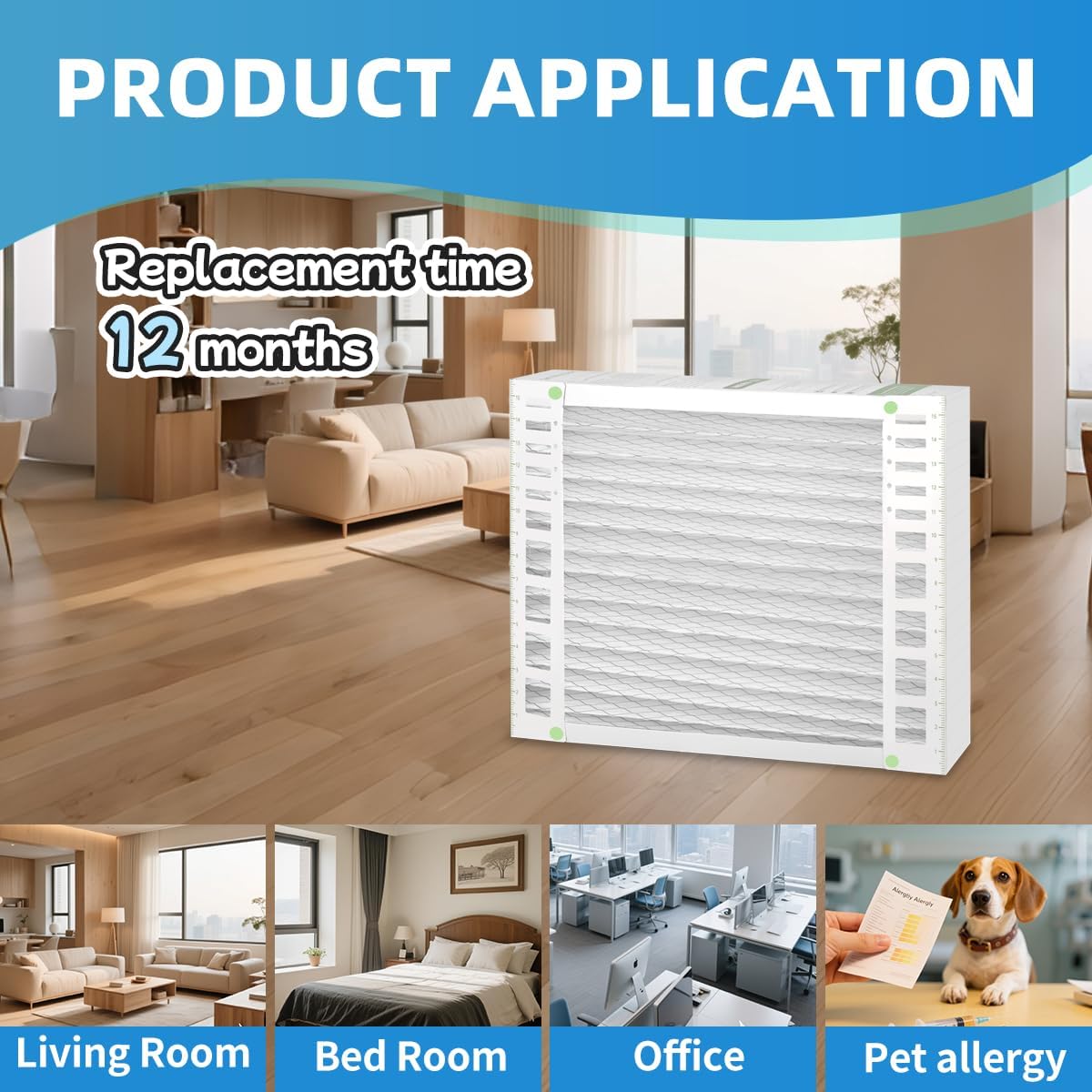 AMP-11-1625-45 16x25x4.5 Replacement Filter MERV 13 Compatible with AMP-11-1625-45 Pleated HVAC Purifier Filter Furnace Air Filter for Home Actual Size: 11.78-15.78 x 24.84 x 4.33 1 Pack