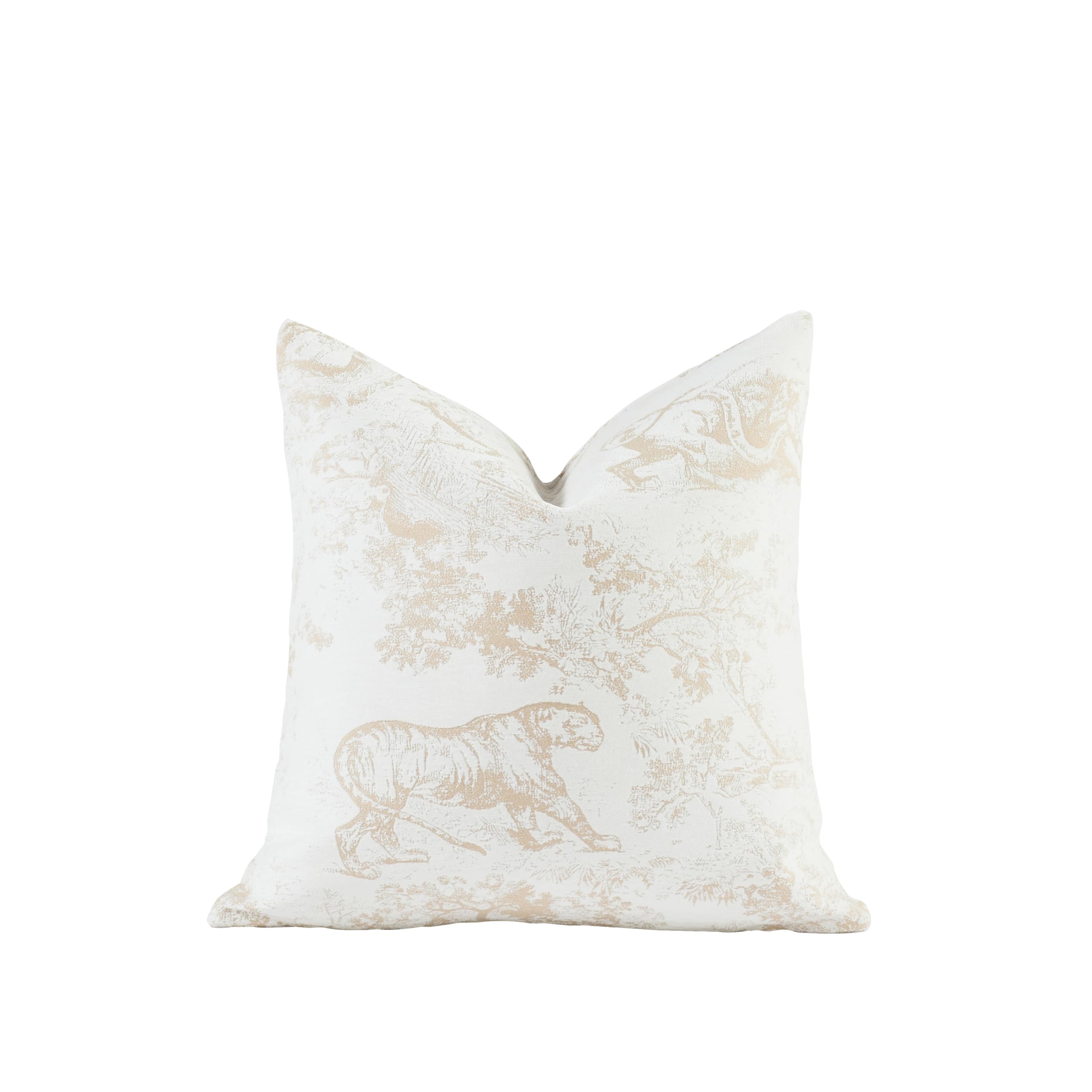 Croker Horse New 18x18 inches Throw Pillow Cushion Covers - Jungle Tiger Pattern Chenille Jacquard Embroidery Luxury Modern