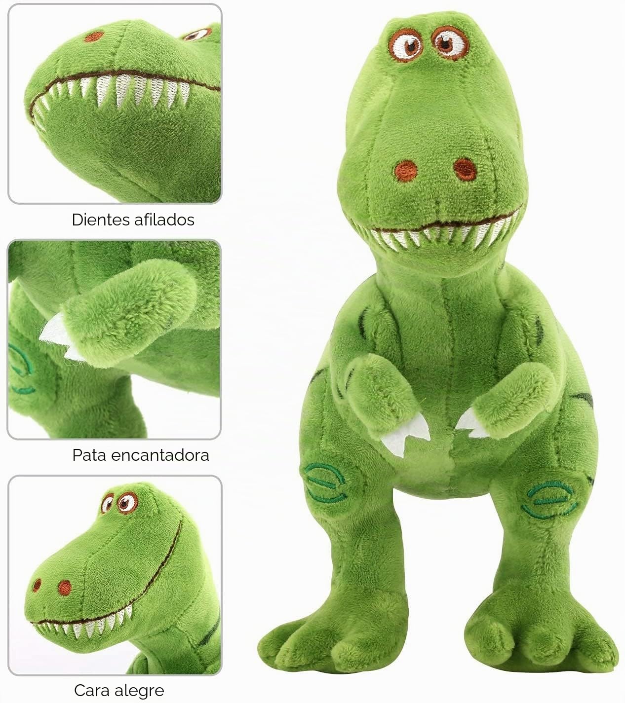Peluche De Dinosaurio T-Rex De 40 Cm, Suave Y Realista, Juguete Educativo Y Decorativo, Verde, Ideal Para Regalar A Niños