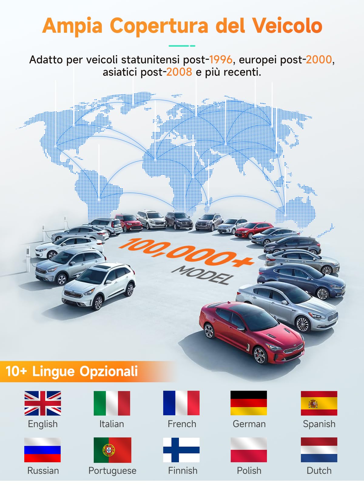 ANCEL AD410 OBD2 Auto Diagnostica, Lettore OBD2 Diagnosi Auto, Diagnosi Auto Professionale in Italiano,Spia Motore Controllo Lettore di Guasti,OBD2 Scanner per Tutta l'Auto OBDII Dopo il 2002