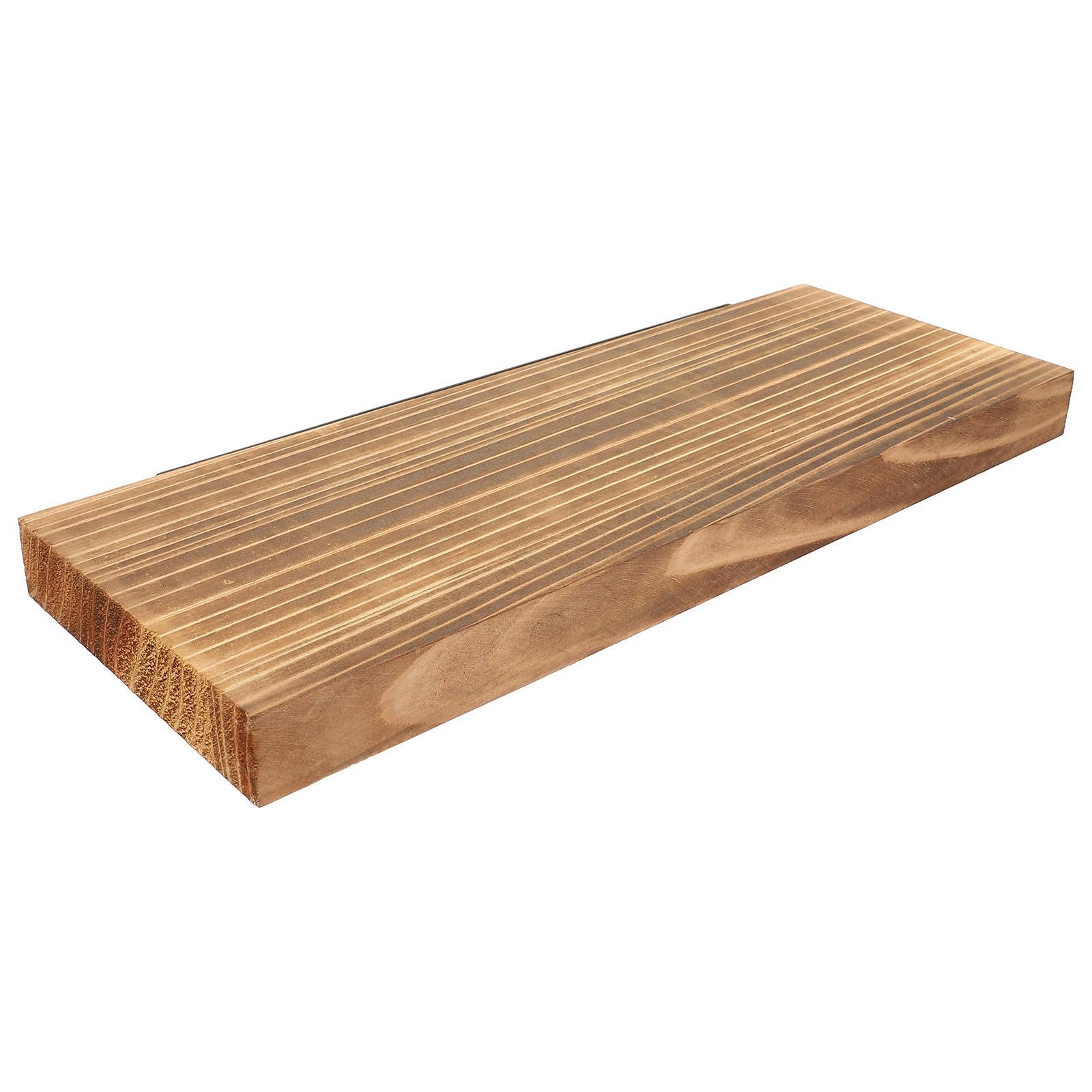 Étagère murale flottante en bois et fer marron à grande capacité