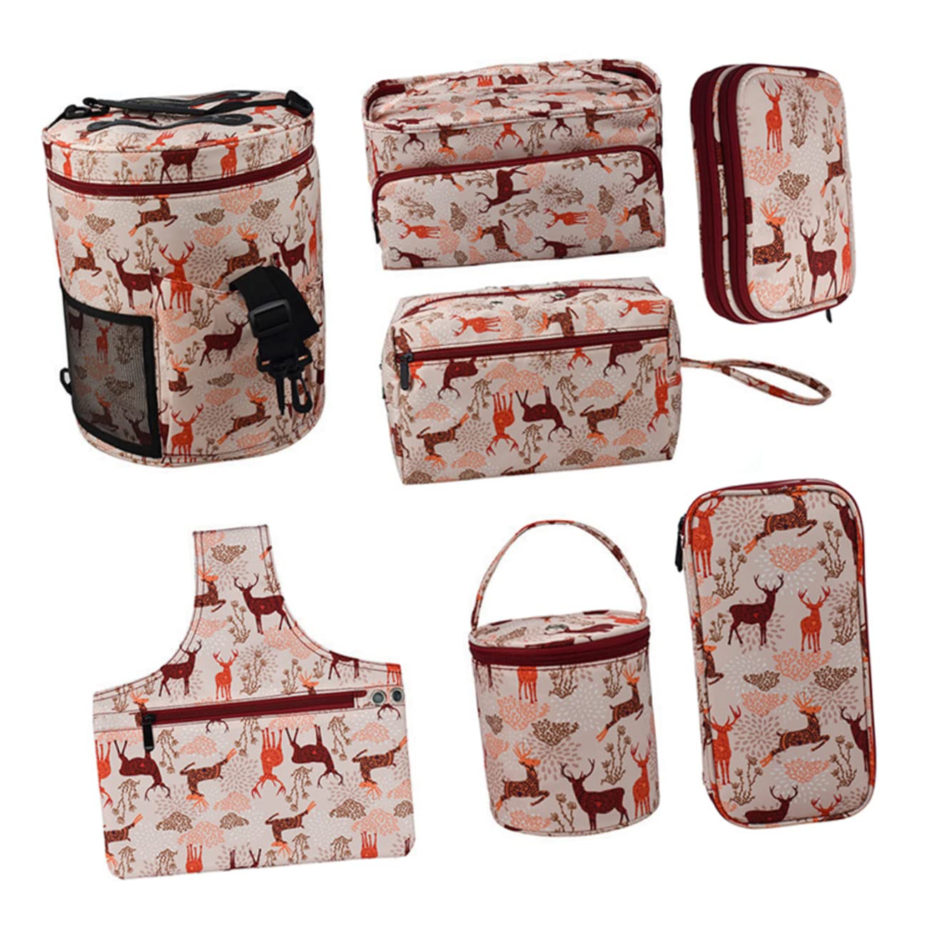 Operitacx 3stücke Strickzeug Organizer Tasche Aus Handgefertigte Aufbewahrung Für Stricknadeln Und Häkelwerkzeuge Für Kreative Projekte Unterwegs Mit Floralem Druck Und Robustem Design