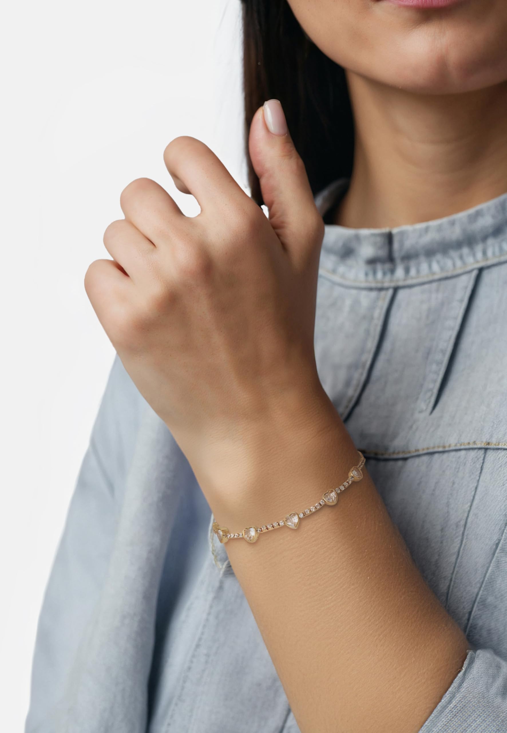Sofia Milani - Bracciale da Donna in Argento 925 - con Pietra Zircone - Ciondolo a Cuore
