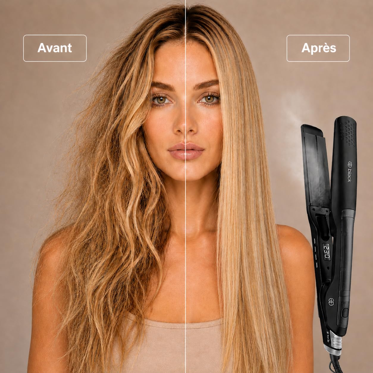 Golden Goods Steampod Pro Lisseur Cheveux Vapeur 230ºC Céramique Ionique