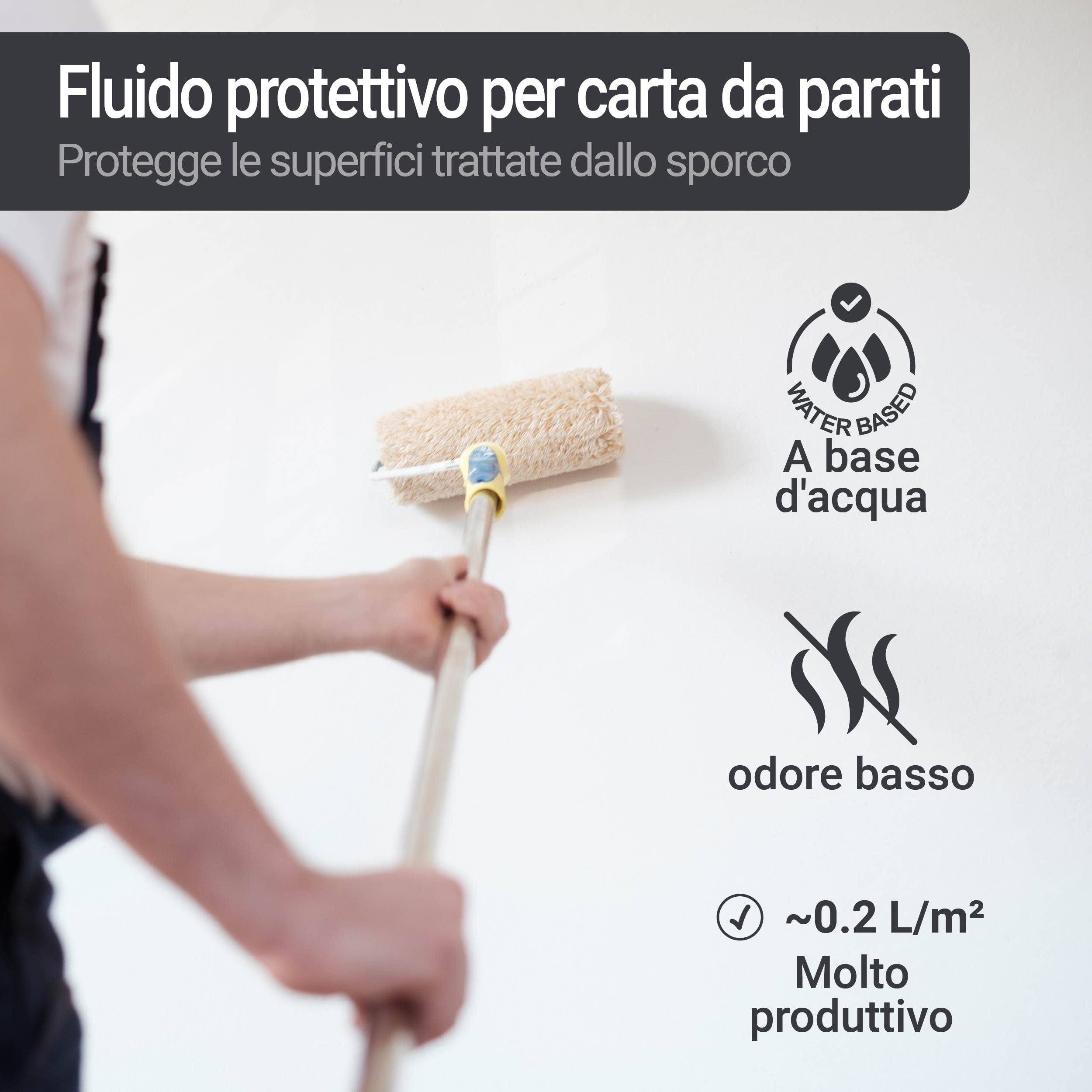 Fluido protettivo rivestimento liquido lavabile per sigillare carta da parati W536 Trasparente 750ml