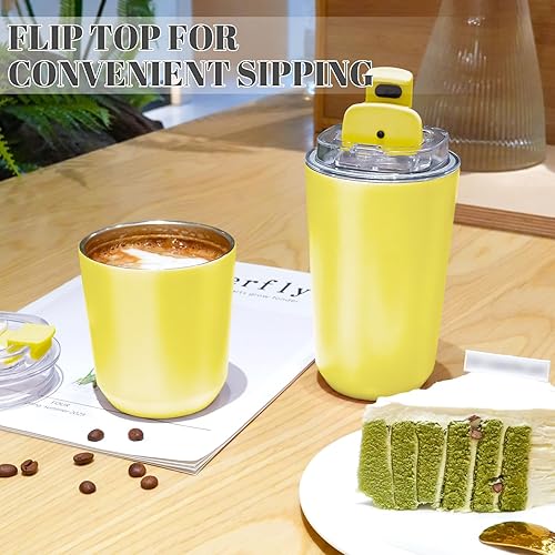 Miniatura 51 de Puraville Insulated Tumblers with Lid, 14 oz Travel Coffee Mug Stainless Steel Vacuum Cup, Leak Proof Reusable Double Walled Coffee Tumbler for Iced