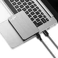 Vista 3 de NRICO Disco duro externo portátil de 320 GB USB 3.0 HDD de 2.5 pulgadas de almacenamiento compatible con PC, Mac, escritorio, PS4 (320 GB, gris)