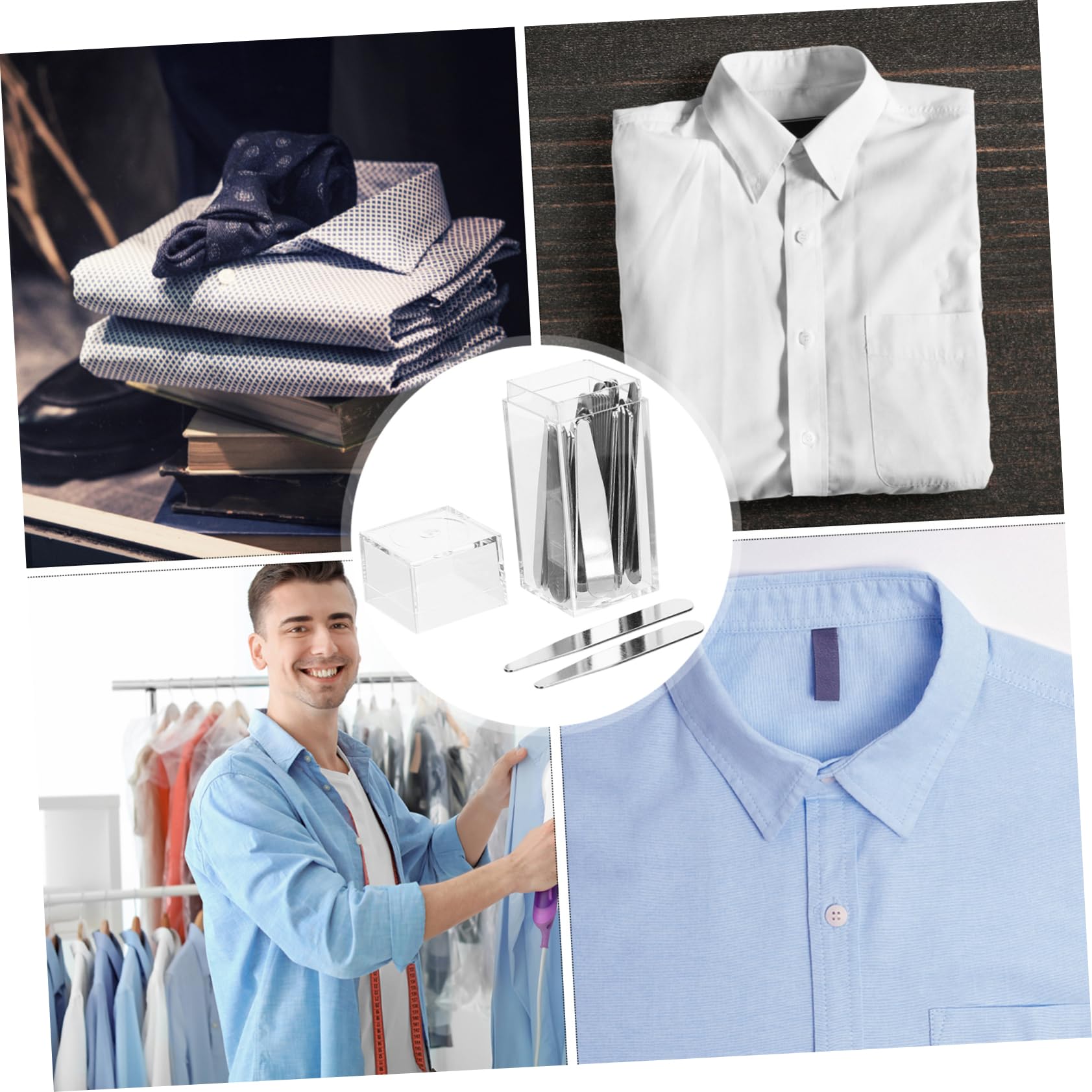 80piezas Collar Stays Metálicos Para Camisas De Hombre De Inoxidable Para Soporte De Cuello Prevención De Arrugas y Estilo Elegante Pack De Unidades