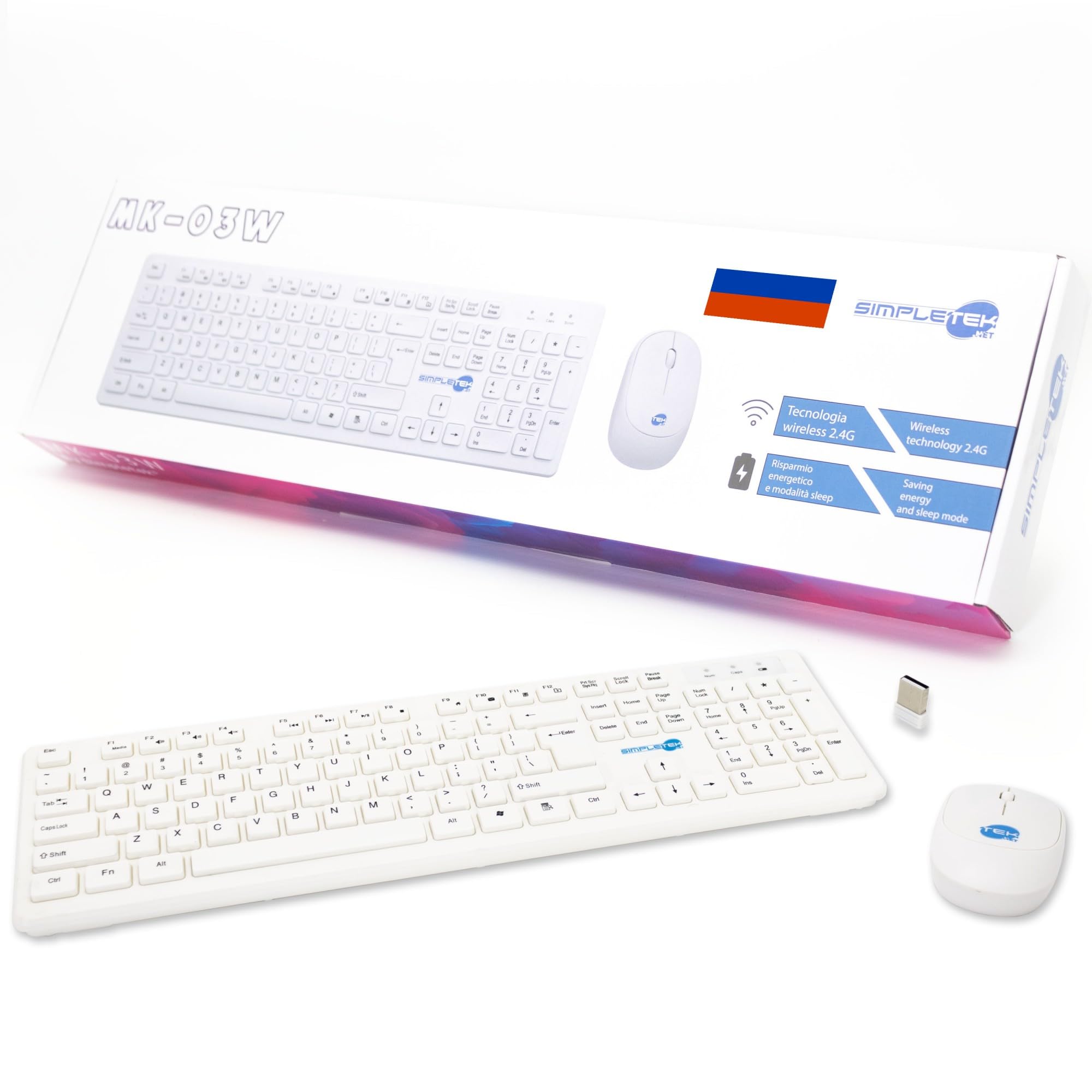 Combo inalámbrico de teclado ruso y ratón de 2,4 GHz con diseño cirílico de 78 teclas para portátil