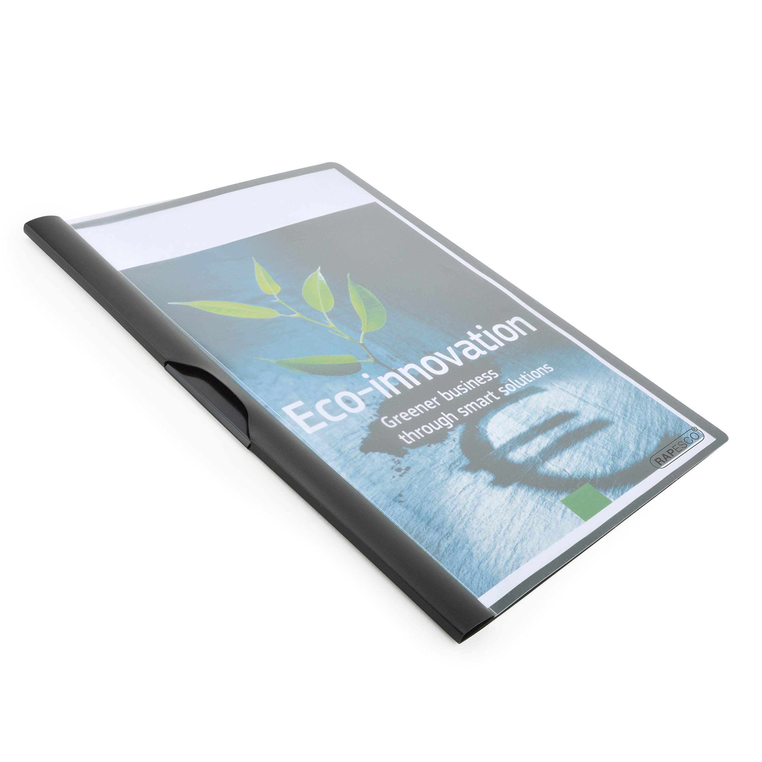 Rapesco ECO Carpeta Dossier con Clip Lateral A4 Negro Paquete 10