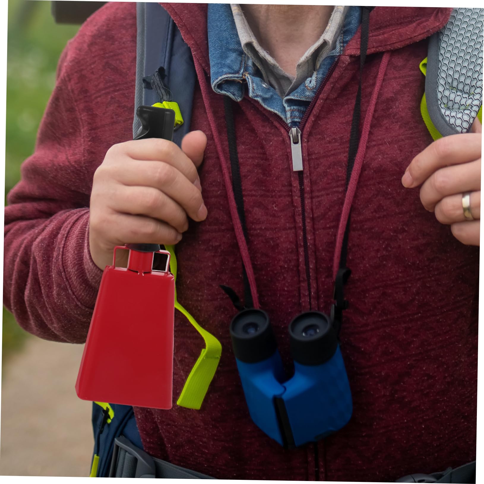 ibasenice Football Cheering Cowbell Set Handle 2pcs for Sports Games Hand Bell for Outdoor Activities