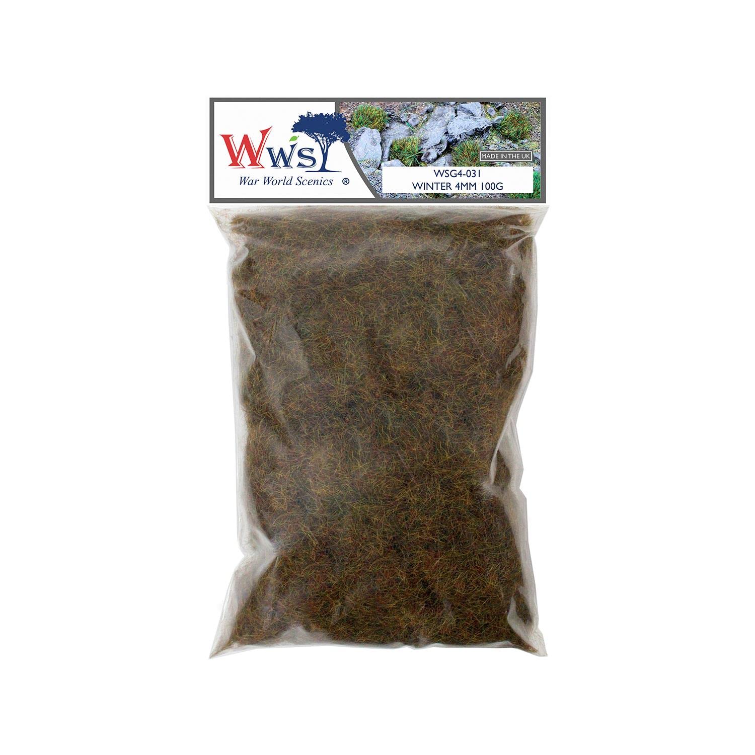 WWS War World Scenics WWScenics | 4mm Winter Static Grass | 100g | WSG4-031 | Realistic Model Scenery Material