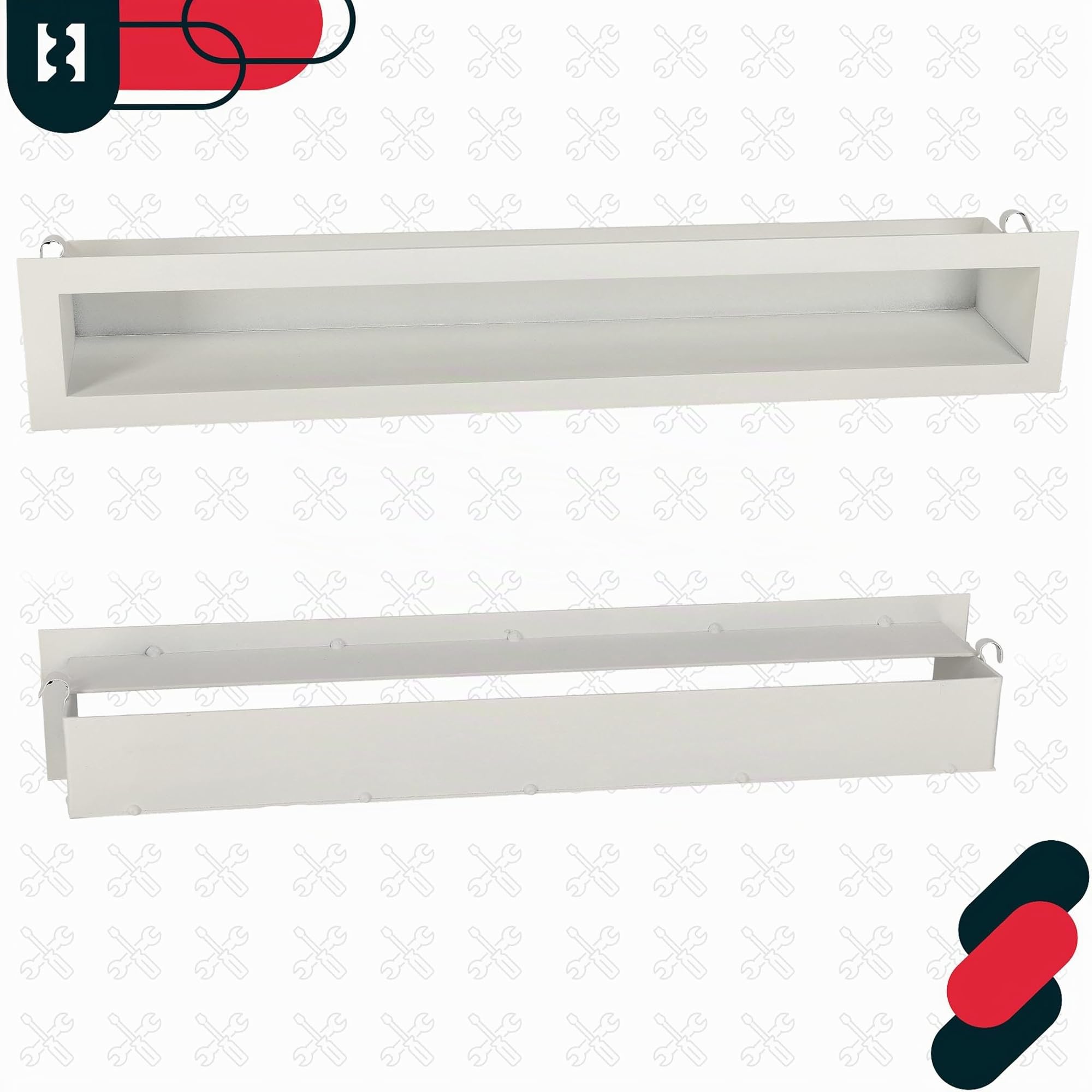 KOTARBAU® Griglia Camino - Bocchette Aria Calda Canalizzata - Acciaio Verniciato a Polvere - 60 cm - Bianco - Griglia per Caminetto - Griglie Camino - Elegante Design Moderno