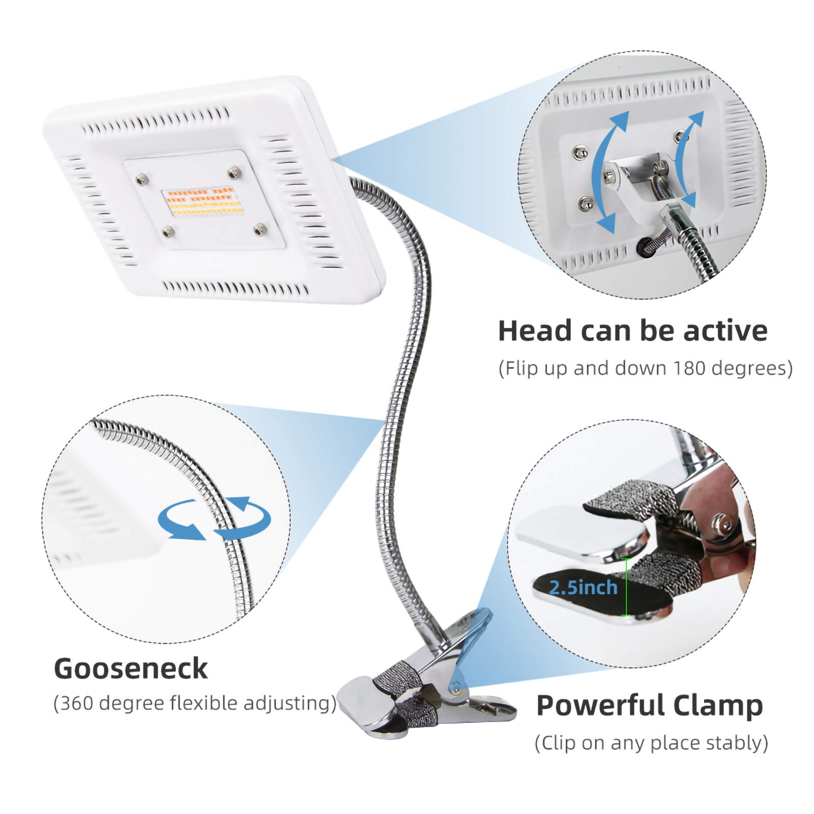 Oświetlenie LED do uprawy 25W Pełne spektrum IP67 Wodoodporne oświetlenie do uprawy roślin z 4 trybami kolorów Lampa do uprawy dla roślin Kwiaty Sadzonki Rosnąca lampa fito