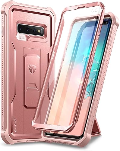Vista 10 de Dexnor Funda para Samsung Galaxy S10+ Plus, [protector de pantalla y soporte integrados] Protección de grado militar resistente a prueba de golpes