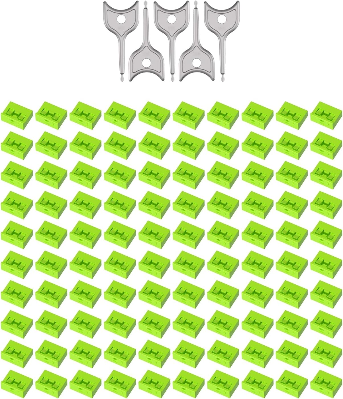 100PCS USB-A Port Blockers with 5 Keys-Removable Type-A Data Protection - Dust & Moisture Resistant Shield for Laptops, PCs, Gaming Devices & Tamper Protection (Green)
