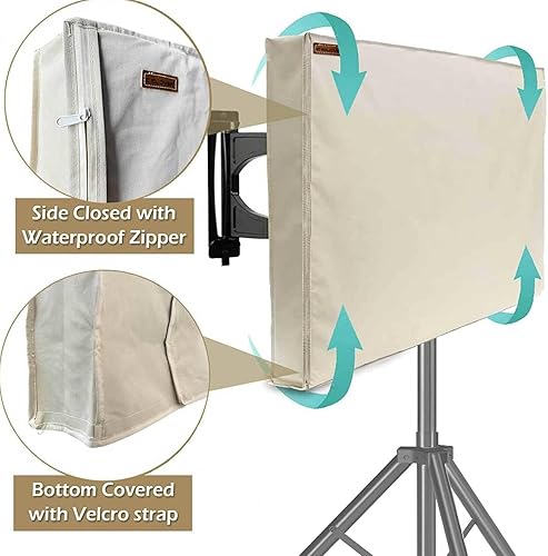 Miniatura 5 de IC ICLOVER Funda para soporte de TV móvil de 30 a 32 pulgadas, cubierta impermeable para TV al aire libre para soporte rodante, protector de
