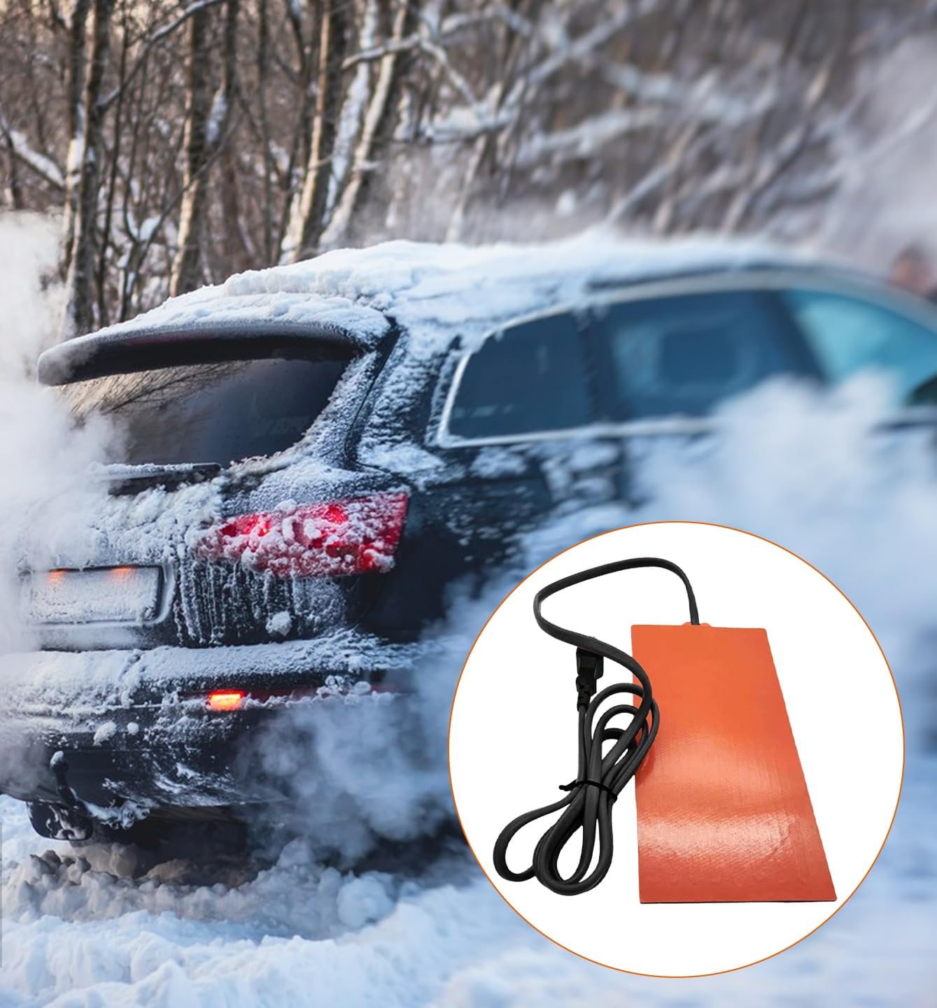 3Pcs Silicone Car Heater Pad Engine Oil Heater Pad, 2" x 6" Engine Heater Car Oil Pan Heater Pad 110V, 50W Self-Adhesive Battery Heater Pad for Car Oil Pan/Tank Type Cold Weathe