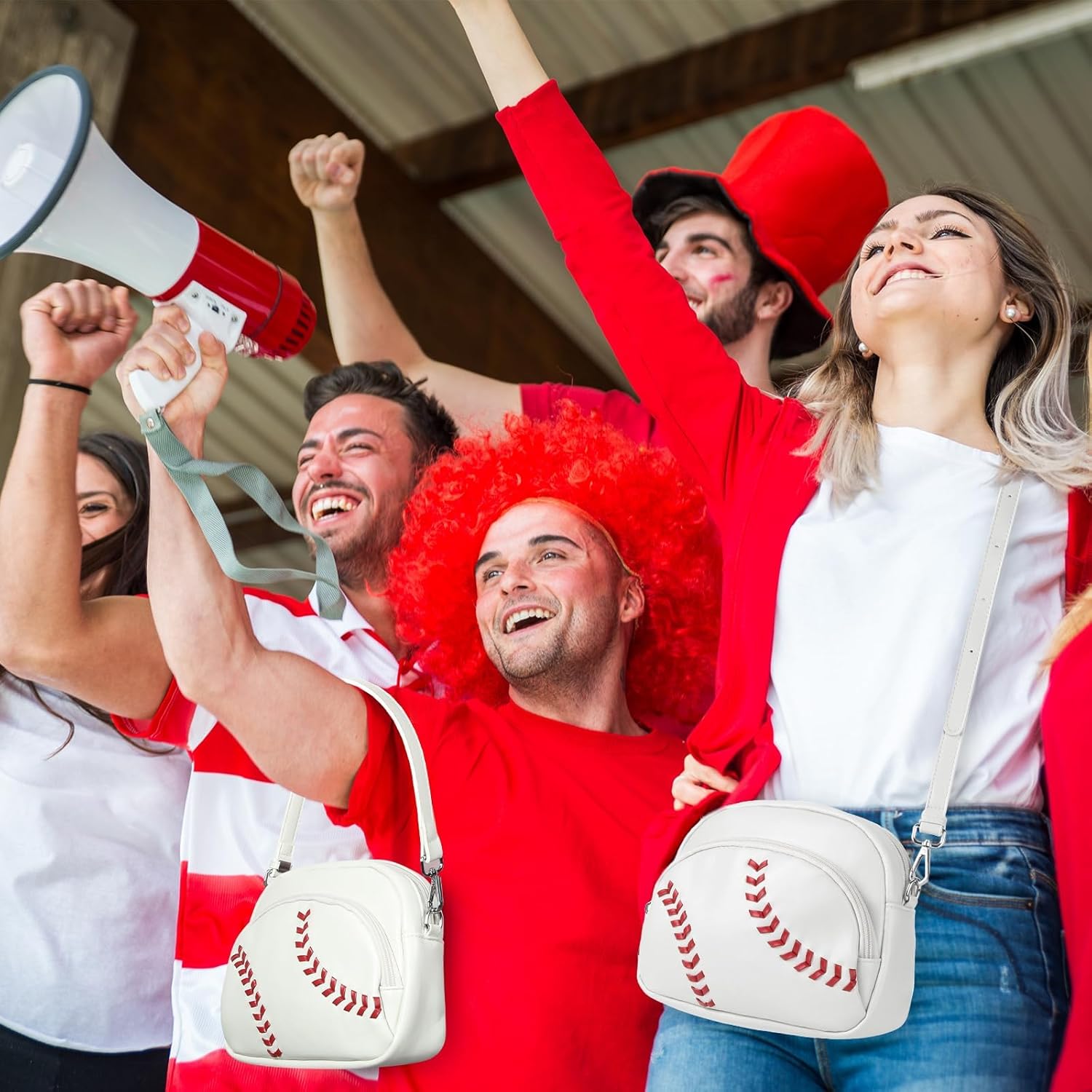 Leather Baseball Bag for Women Baseball Print Crossbody Bag Sport Vegan Leather Coin Purse Baseballs Party Shoulder Bags Game Essentials Must Haves for Men Girls Adult Gifts - Image 2