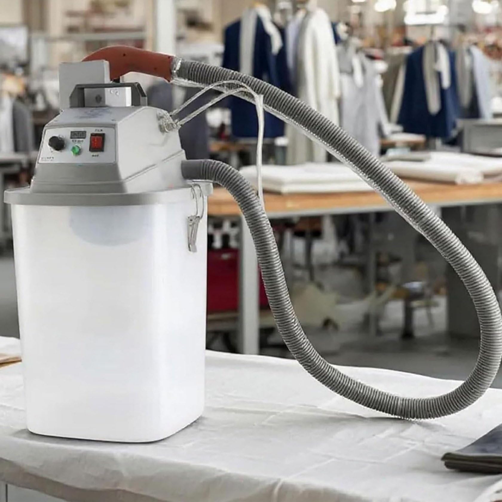 JXYQ Electric Brushless Thread Trimmer, 450W Fabric Trimming Machine with Storage Bucket, 15-50mm Width, Stepless Speed Regulation for Garment Factories
