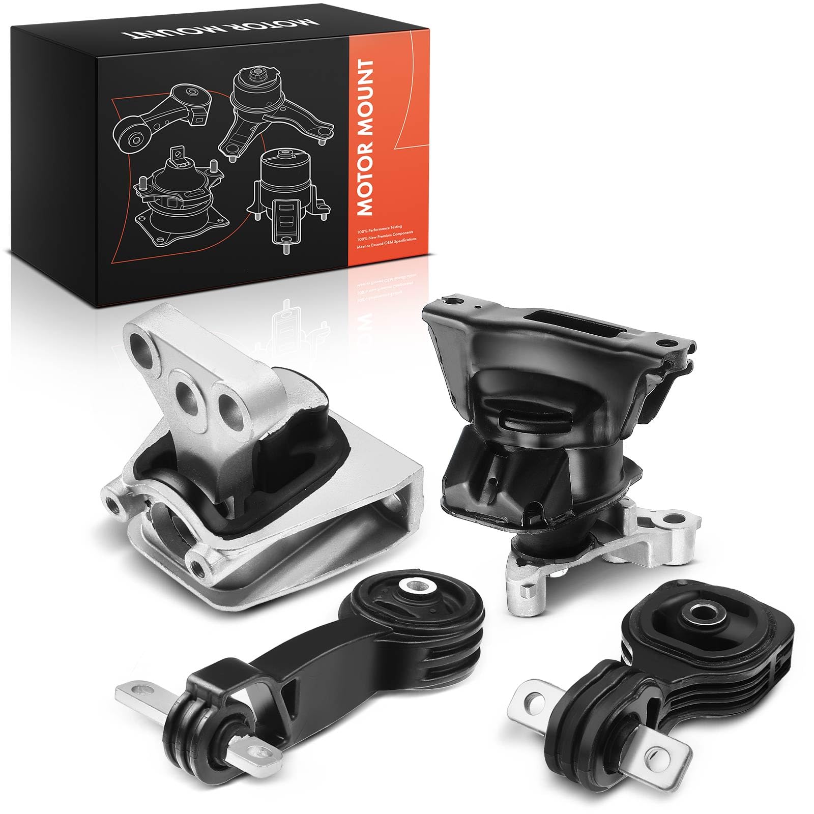 Frankberg 4x Supporto di coppia Supporto motore Anteriore Inferiore | 50890SNAA82; Compatibile con: Civic VIII Berlina FA FD,Civic VIII Hatchback FK FN