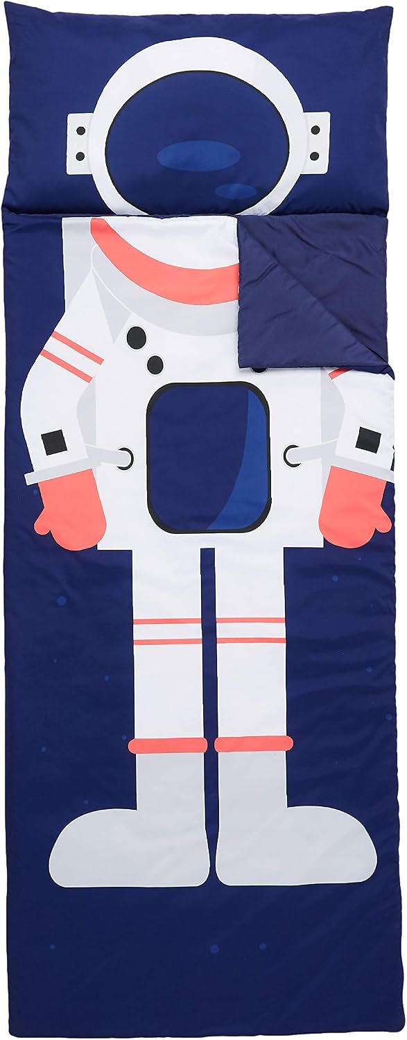 Amazon Basics Kids Ultra-Soft Light-Weight Indoor Slumber Sleeping Bag - Astronaut