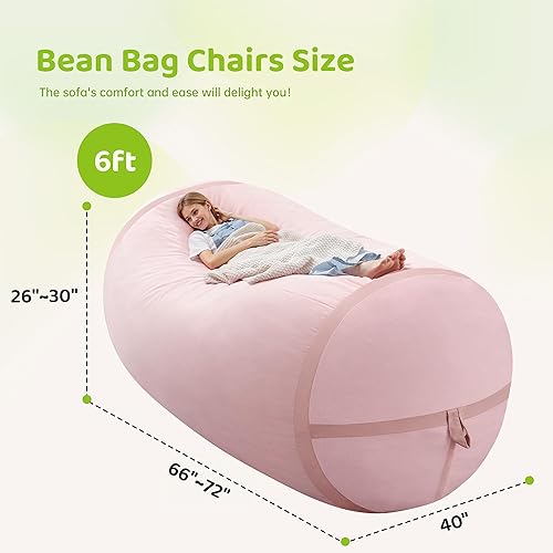 Miniatura 62 de HABUTWAY Puf gigante de 2 pies para adultos, con relleno de espuma viscoelástica, puf grande con funda de terciopelo holandés extraíble para sala de