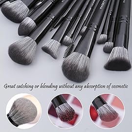MAGEFY Makeup Brush Set, 22 Pcs Premium Synthetic Makeup Brushes Foundation Eyeshadow Brush Powder Blush Concealers Brush Set Travel Makeup Brushes with Case(Black)
