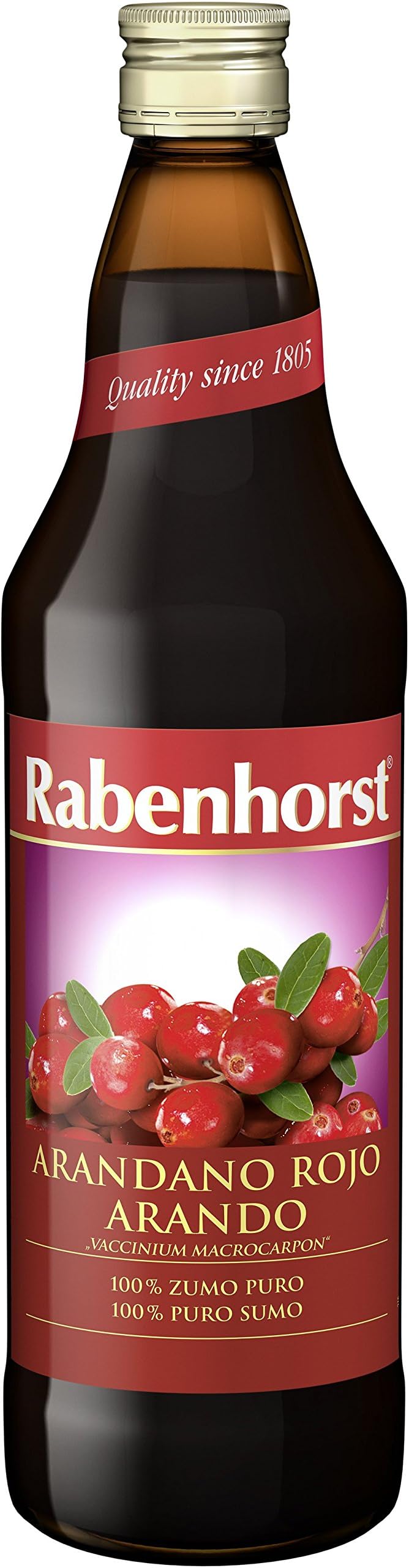Rabenhorst 100 Cranberry Juice, 750ml