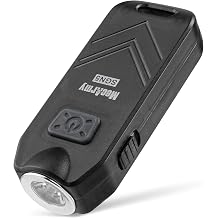 MecArmy SGN5 USB Rechargeable Personal Attack Alarm Flashlight | Mini Handheld EDC Key Chain Torch | 560 Lumens Small Powerful LED with Light | Up to 115dB Siren Alarm Black