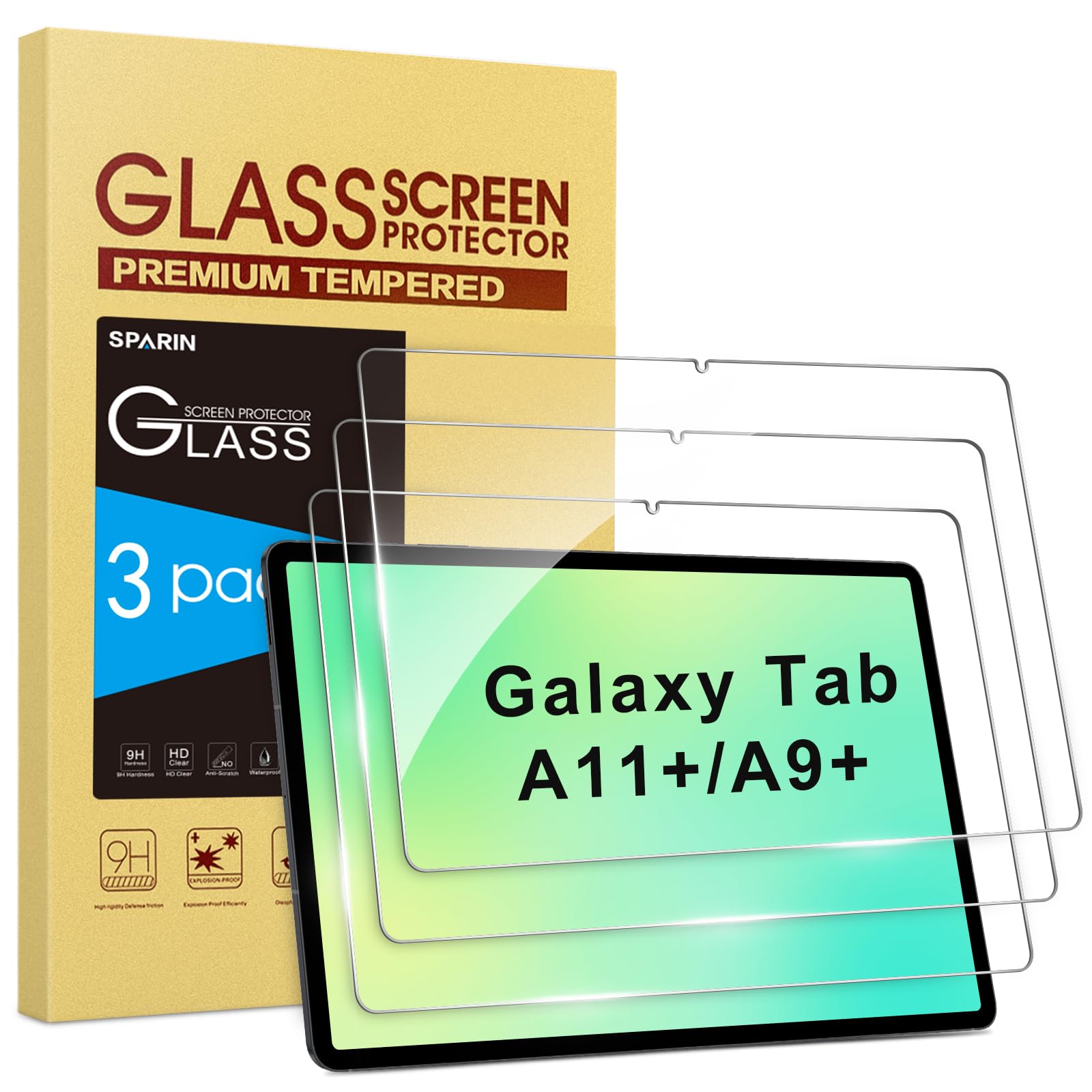 SPARIN 3 Pack Screen Protector for Samsung Galaxy Tab A11 Plus /A9 Plus 11"