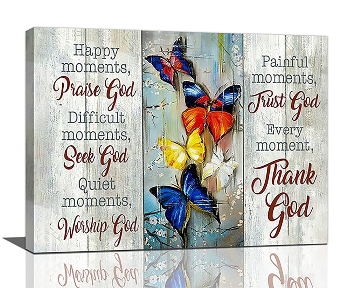 Peakfun Butterfly Wall Art Happy Moments Praise God 