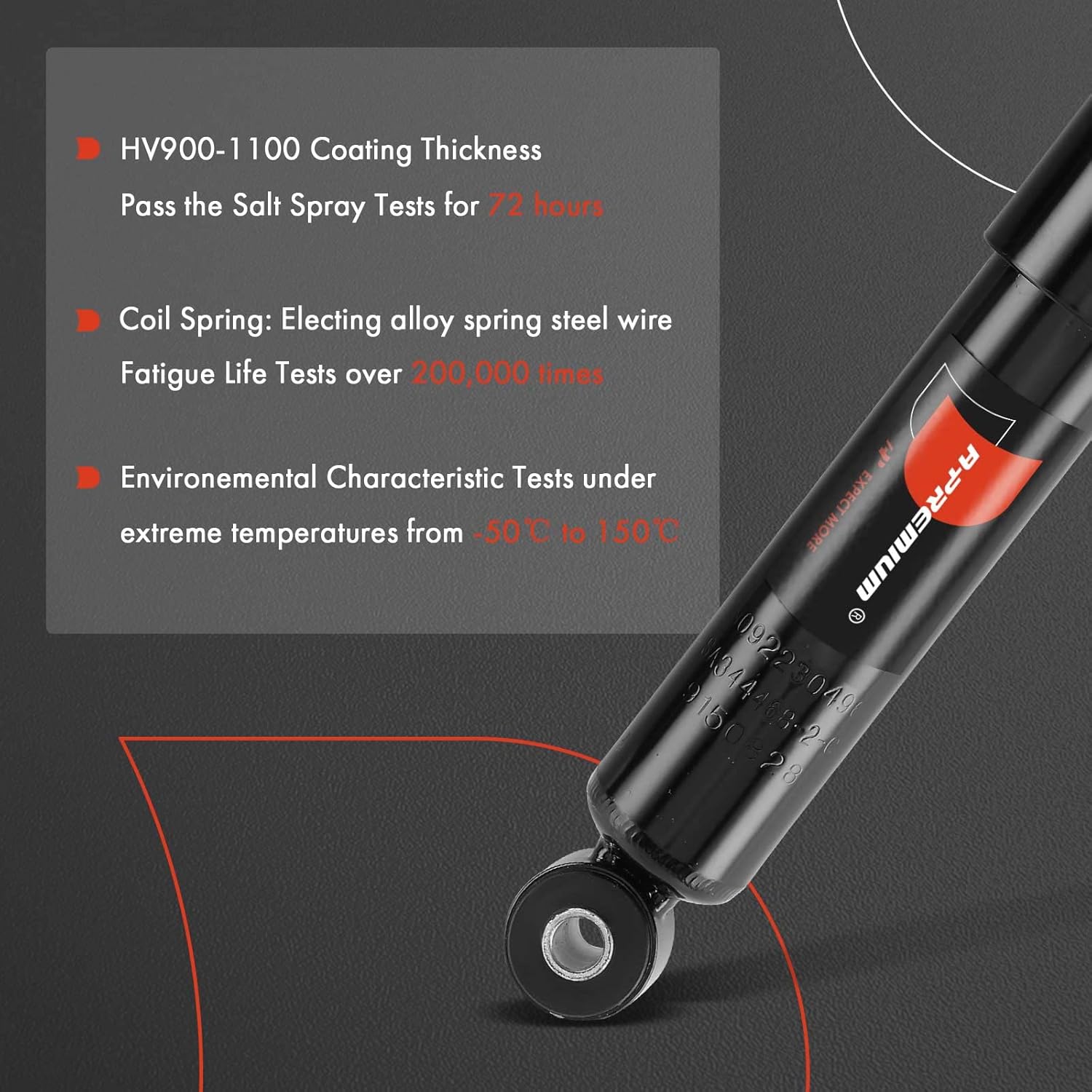 A-Premium Front Shocks Compatible with Nissan Frontier [2.4L RWD] 2003-2004 - 2x Replacement Suspension Shock Absorber Strut