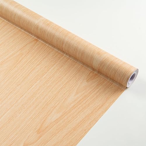Miniatura 7 de Papel tapiz de grano de madera para despegar y pegar, papel tapiz texturizado de madera clara para encimera, baño, dormitorio, papel de contacto,