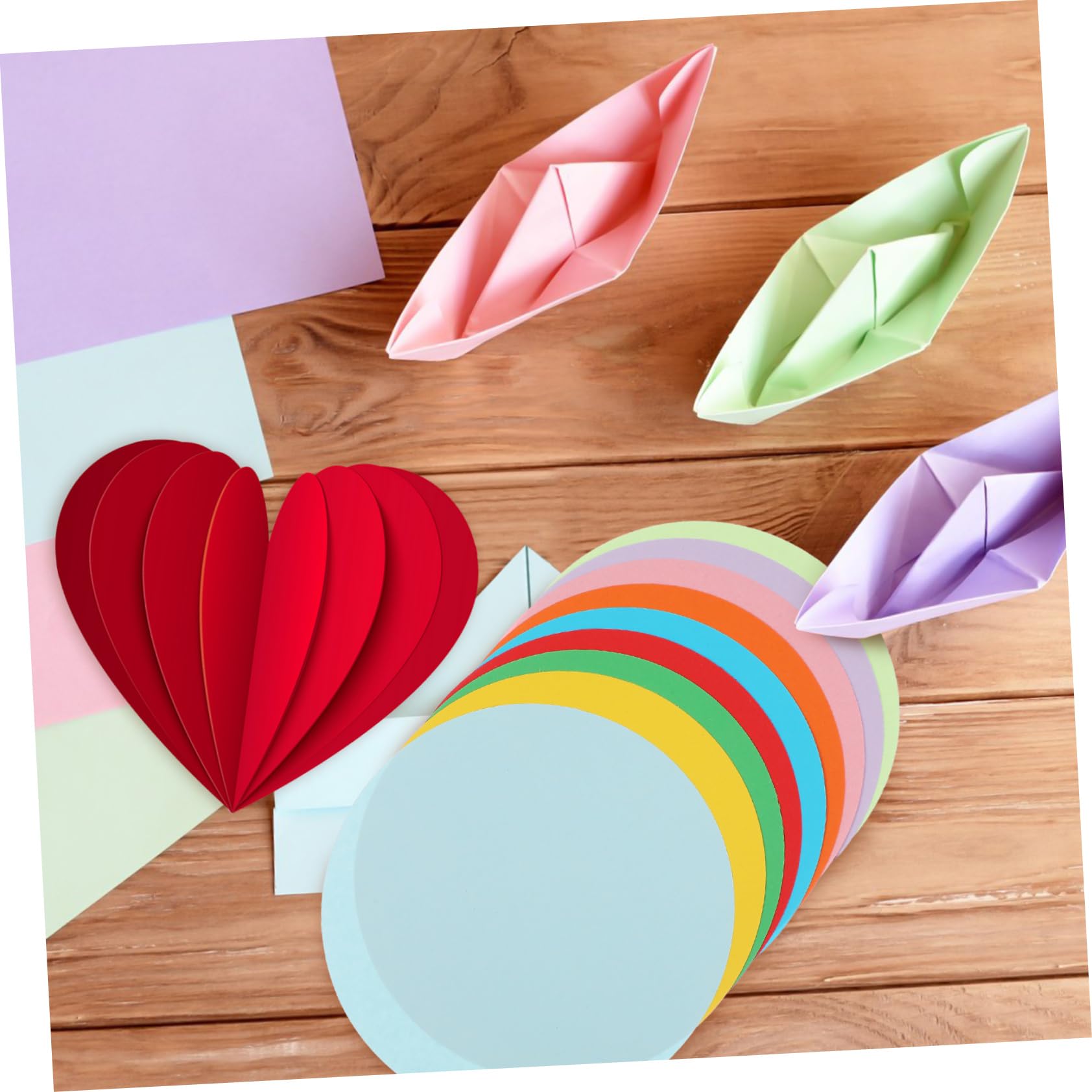 Homoyoyo 500 Blatt Origami Kreispapier Rund 15x15cm Bunt Verdicktes Faltpapier für Kinder Selbstgemacht Basteln Dekoration