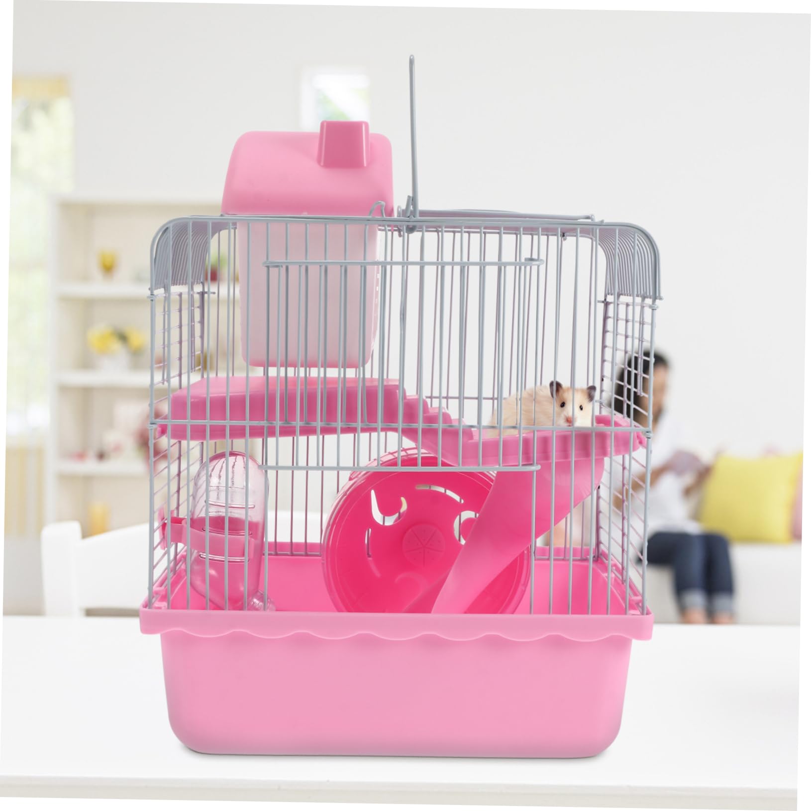 Toddmomy Cage à Hamster Double Couche en Plastique Rose, Petite Maison pour Hamster, Cachette pour Animaux de Compagnie, Jouet Rat, Usage Intérieur
