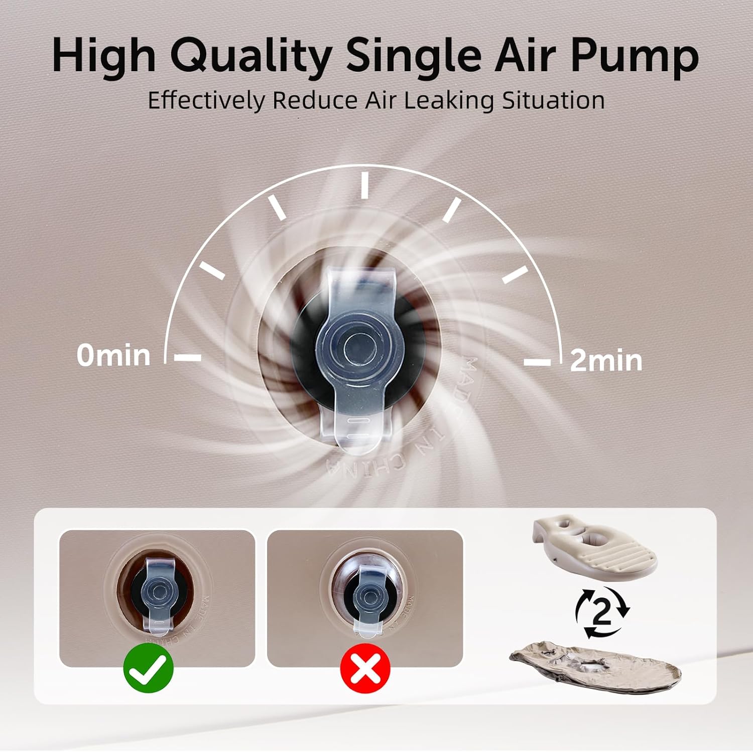 Inflatable Pregnancy Pillow, Full Body Maternity Airbed with Belly Hole, Maternity Air Mattress for Side Sleepers, Relieves Back Hip Pain, Includes Electric Pump for Portable Use- Khaki